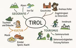 Vorschau - Arbeitsblätter - Arbeitsblätter zum Thema "Tirol" + Lösung & MP3 + Mindmap - Seite 1