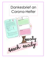 Vorschau - Arbeitsblätter - Dankesbrief/Dankeschön an Corona-Helfer - Deckblatt