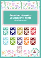 Vista previa - Decoración del aula - Banderines de bienvenida. Un viaje por el mundo - Portada