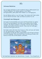 Vorschau - Mal- und Bastelvorlagen - Halloween Geisterhaus, kreative Kunstidee für den Unterricht, ab Klasse 1 - Seite 1