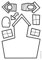 Vorschau - Mal- und Bastelvorlagen - Halloween Geisterhaus, kreative Kunstidee für den Unterricht, ab Klasse 1 - Seite 3