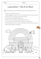 Vorschau - Arbeitsblätter - Arche Noah - Lesen und Malen - Seite 1