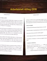Vorschau - Arbeitsblätter - Arbeitsblatt Alltag DDR - Deckblatt