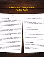 Vorschau - Arbeitsblätter - Arbeitsblatt Sowjetunion Kalter Krieg - Deckblatt