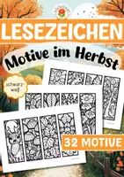 Vorschau - Mal- und Bastelvorlagen - Lesezeichen - Motive im Herbst (zum Ausmalen) - Deckblatt