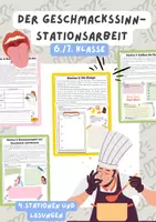 Vorschau - Arbeitsblätter - Der Geschmackssinn- Stationsarbeit | Unterrichtsreihe "Unsere Sinne", Biologie 6./7. Klasse - Deckblatt