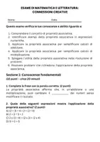anteprima - Compiti in classe/Test - Esame di matematica: Proprietà associativa - Pagina 1