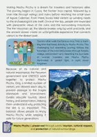 Vorschau - Arbeitsblätter - Machu Picchu – Inca City, History, Culture, Preservation - Seite 2