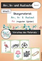 Vorschau - Aufgabenkarten - Freiarbeitsmaterial: An-, In- und Auslaut "Aa" (magischer Zylinder) - Deckblatt