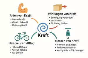 Vorschau - Arbeitsblätter - Arbeitsblätter zum Thema "Kraft" + Lösung & MP3 + Mindmap + Infografik - Seite 1