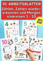 Vorschau - Aufgabenkarten - Zahlen & Mengen verstehen | 10 kreative Arbeitsblätter für Kita, Vorschule & Grundschule - Deckblatt