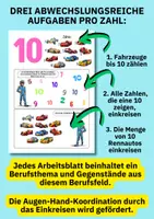 Vorschau - Aufgabenkarten - Zahlen & Mengen verstehen | 10 kreative Arbeitsblätter für Kita, Vorschule & Grundschule - Seite 3