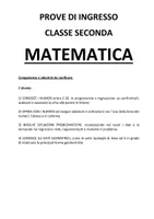 anteprima - Esercizi - PROVE DI INGRESSO MATEMATICA classe seconda - Pagina 1