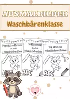 Vorschau - Mal- und Bastelvorlagen - Ausmalbilder - Waschbärenklasse - Deckblatt