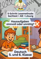 Vorschau - Arbeitsblätter - Hausaufgaben verbieten? 5-Schritt-Lesemethode - Deckblatt