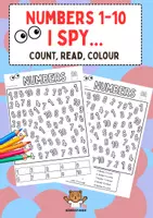 Vorschau - Mal- und Bastelvorlagen - Numbers 1-10: I Spy... (Count, Read & Colour) (Englisch Grundschule) - Deckblatt
