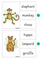 Vorschau - Stationenlernen - Klammerkarten mit Selbstkontrolle Zoo Animals - Seite 2