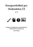 Vorschau - Quiz - Kreuzworträtsel zur Farbenlehre (Klasse 7/8) - Deckblatt