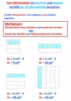 Vorschau - Arbeitsblätter - Flächeninhalt von Rechteck und Quadrat (Streifenmethode) - Seite 2
