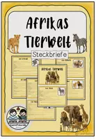 Vorschau - Merkblätter - Afrikas Tierwelt - Steckbriefe Infokarten - Deckblatt
