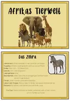 Vorschau - Merkblätter - Afrikas Tierwelt - Steckbriefe Infokarten - Seite 1