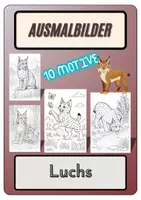 Vorschau - Mal- und Bastelvorlagen - Ausmalbilder - Luchs - 10 Vorlagen (1) - Deckblatt