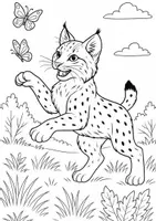 Vorschau - Mal- und Bastelvorlagen - Ausmalbilder - Luchs - 10 Vorlagen (1) - Seite 1