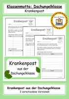 Vorschau - Poster - Klassenmotto Dschungelklasse: Krankenpost - Deckblatt