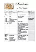 Vorschau - Arbeitsblätter - Rezept Amerikaner - einfacher Rührkuchen - Deckblatt