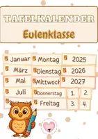 Vorschau - Bildkarten - Tafelkalender - Eulenklasse - Deckblatt