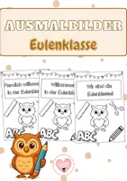 Vorschau - Mal- und Bastelvorlagen - Ausmalbilder - Eulenklasse - Deckblatt