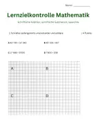 Vorschau - Klassenarbeiten - Lernzielkontrolle Mathematik - Deckblatt