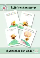Vorschau - Mal- und Bastelvorlagen - Affirmationskarten für Kinder - Bienen ( Kl. 1-4 ) - Seite 1