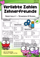 Vorschau - Arbeitsblätter - Verliebte Zahlen – Klebe-Arbeitsblatt „U-Boot“ zu den Zehnerfreunden im Zahlenraum 10 - Deckblatt