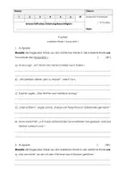 Vorschau - Arbeitsblätter - Kurztest: indirekte Rede / Konjunktiv I mit Lösungen - Deckblatt