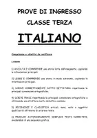 anteprima - Esercizi - Prove di ingresso ITALIANO classe terza - Pagina 1