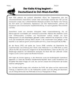 Vorschau - Arbeitsblätter - Der Kalte Krieg beginnt – Deutschland im Ost-West-Konflikt - Deckblatt