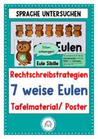 Vorschau - Fördermaterial/Inklusion - Die sieben weisen Eulen. Rechtschreibstrategien - Deckblatt