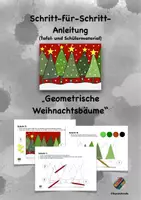 Vorschau - Mal- und Bastelvorlagen - "Geometrische Weihnachtsbäume" - Schritt-für-Schritt-Anleitung - Deckblatt