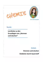 Vorschau - Arbeitsblätter - Lerntheke Verbrennung, Oxidation, Branddreieck - Deckblatt