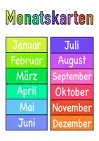 Vorschau - Bildkarten - Bunte Monatskarten – Von Januar bis Dezember - Deckblatt