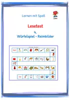 Vorschau - Spiele - Lesetest: 4. Würfelspiel - Reimbilder - Deckblatt