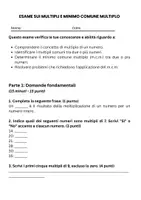 anteprima - Compiti in classe/Test - Teoria dei numeri: Minimo comune multiplo - Pagina 1