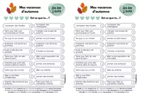 Vorschau - Arbeitsblätter - Jeu des 5 mots - Les vacances d'automne (Einstiegsritual) - Seite 1