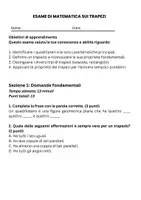 anteprima - Compiti in classe/Test - Geometria dei quadrilateri: Proprietà del trapezio - Pagina 1