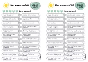 Vorschau - Arbeitsblätter - Jeu des 5 mots - Mes vacances d'été (Einstiegsritual) - Seite 1