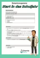 Vorschau - Arbeitsblätter - Notentransparenz und Regeln im Chemieunterricht – Klasse 8 - Deckblatt