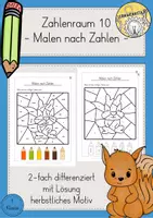 Vorschau - Arbeitsblätter - Rechnen und Malen ZR 10 Herbst differenziert Materialpaket - Seite 1