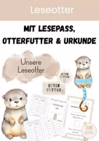 Vorschau - Poster - Leseotter - mit Lesepass, Otterfutter und Urkunde - Deckblatt