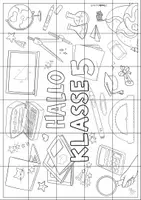 Vorschau - Mal- und Bastelvorlagen - Gemeinschaftsbild „HALLO Klasse 5“ Schuljahresanfang / XXL Poster - Seite 3